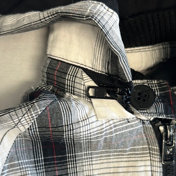Hurley Black and White Plaid Hoodie Sweatshirt - Picture 5 of 8